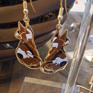 MEOW CALICO CAT EARRINGS